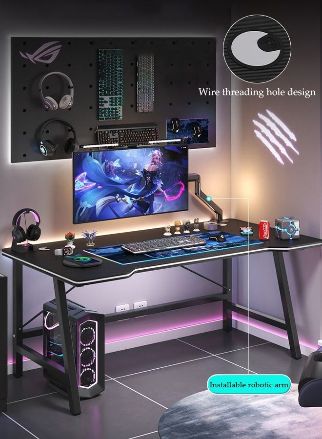 Spides Multifunctional Computer Desk Modern Simple Large Computer Table Ergonomic PC Desktop Computer Gaming Table Carbon Fiber Surface Desktop Home Office Workstation Computer Desk for Home Office Study - Image 1